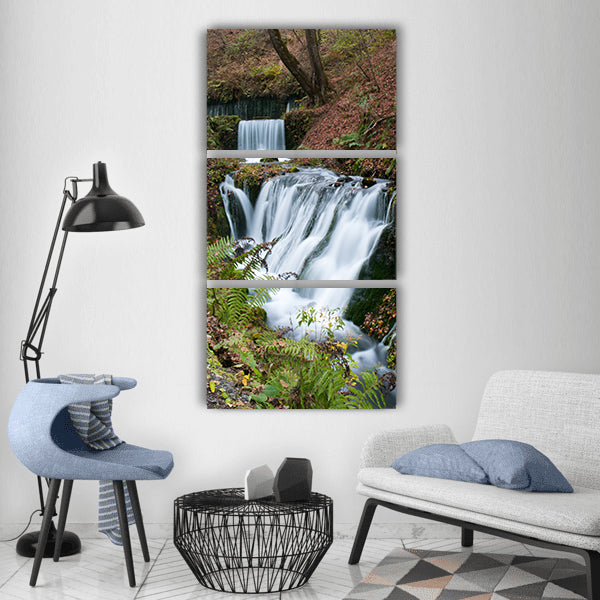 Waterfall fall water river Vertical Canvas Wall Art