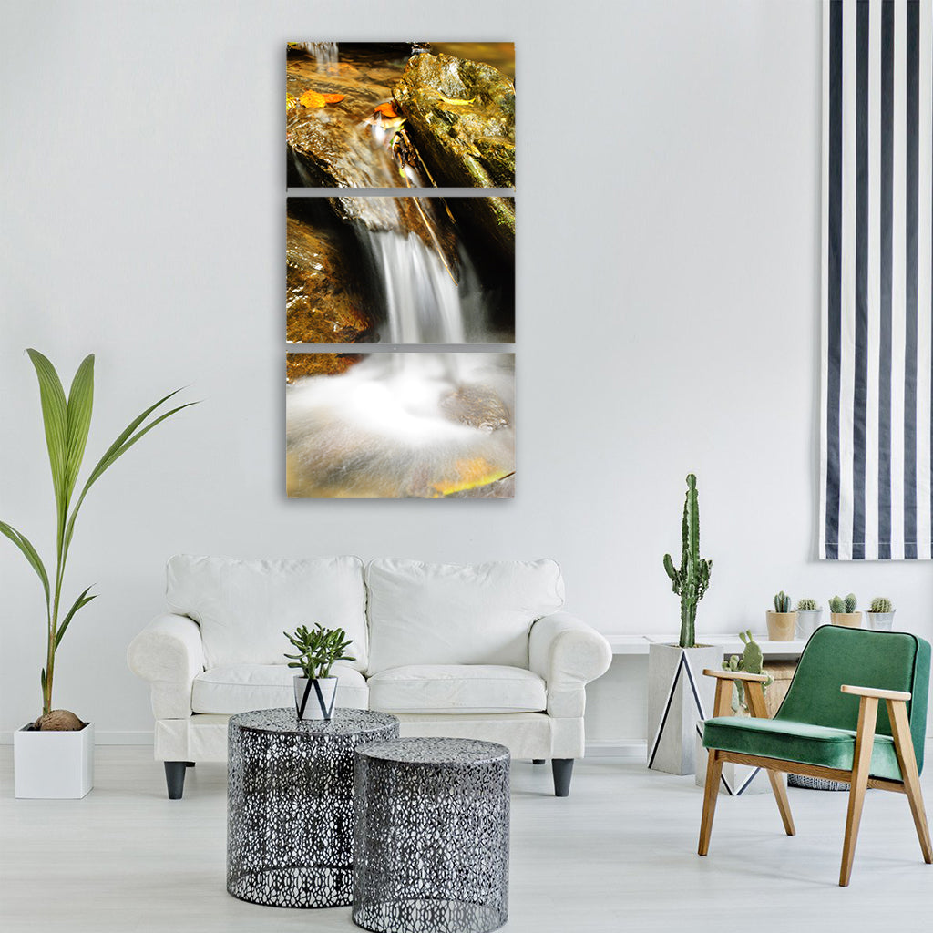 waterfall long exposure nature Vertical Canvas Wall Art