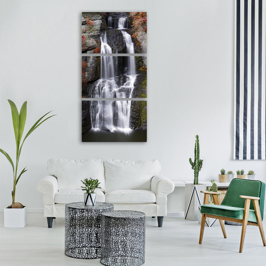 waterfall water white mood Vertical Canvas Wall Art