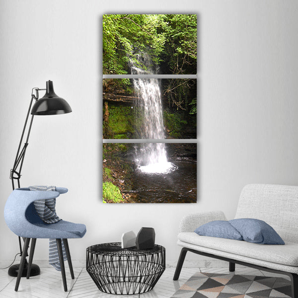 Waterfall green water nature Vertical Canvas Wall Art