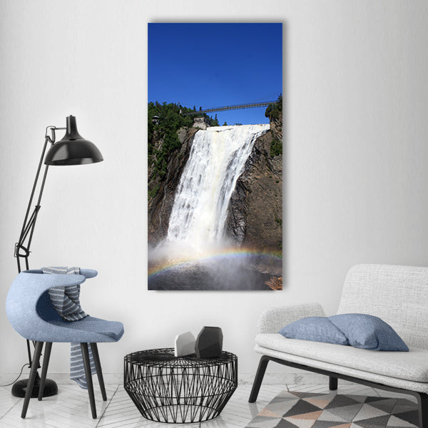 Waterfall montmorency falls Vertical Canvas Wall Art