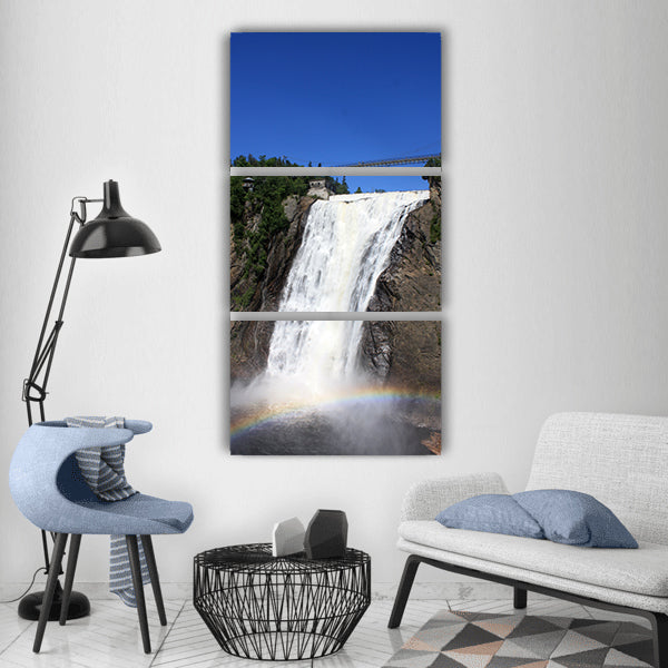 Waterfall montmorency falls Vertical Canvas Wall Art