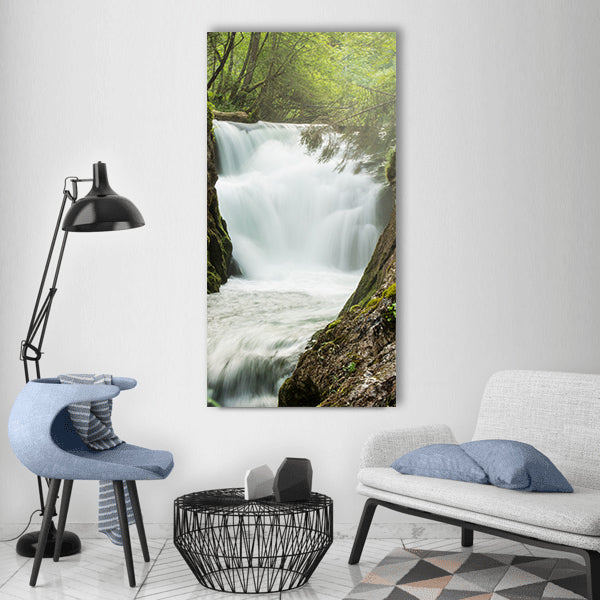 Waterfall grundlsee austria Vertical Canvas Wall Art