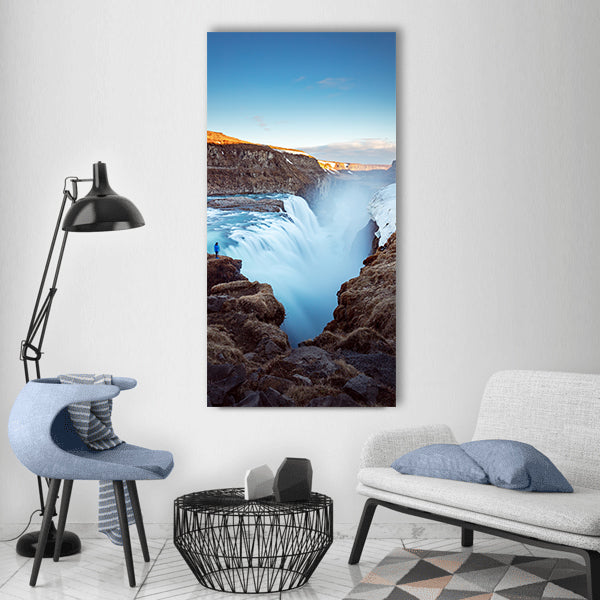 Waterfalls mountain nature Vertical Canvas Wall Art