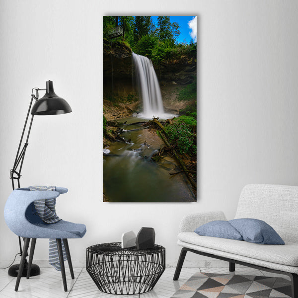Waters waterfall river nature Vertical Canvas Wall Art