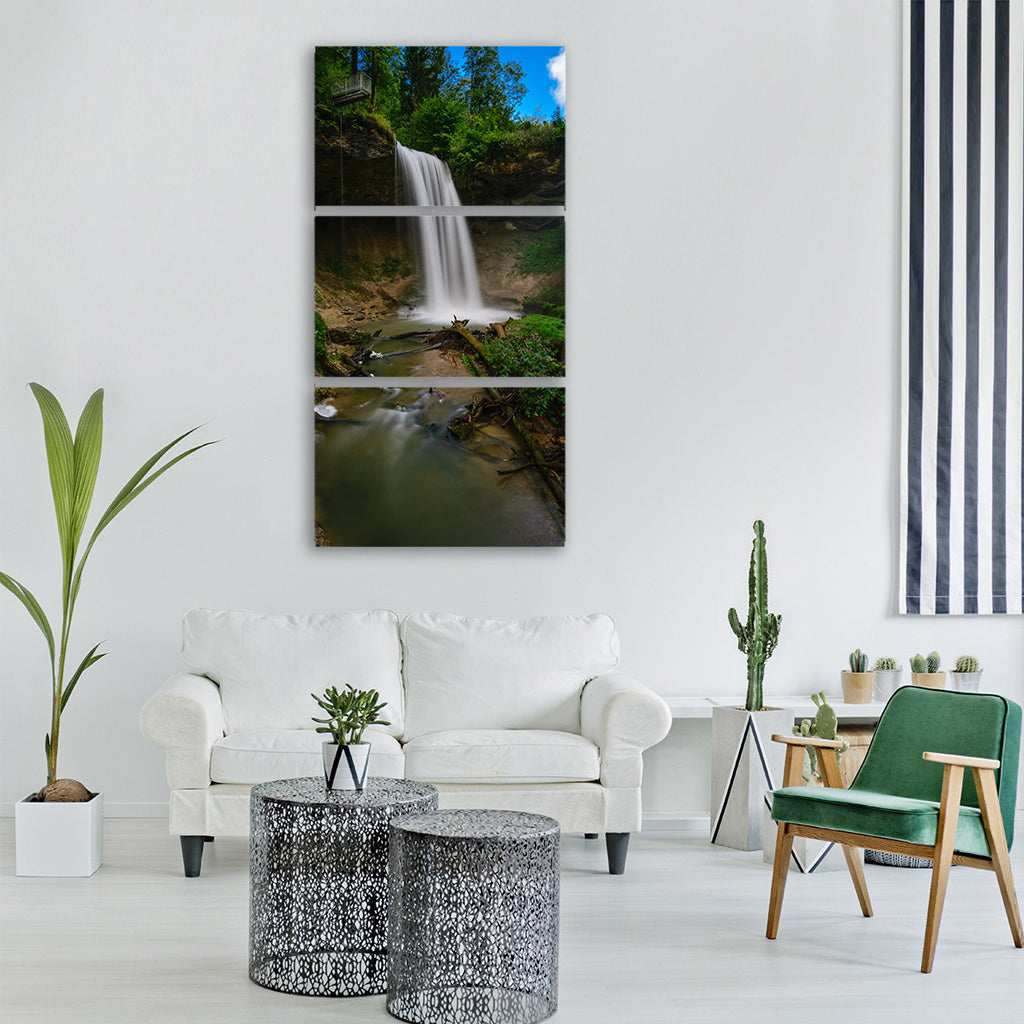 waters waterfall river nature Vertical Canvas Wall Art