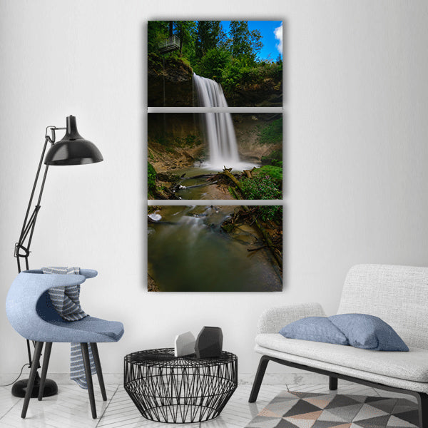 Waters waterfall river nature Vertical Canvas Wall Art