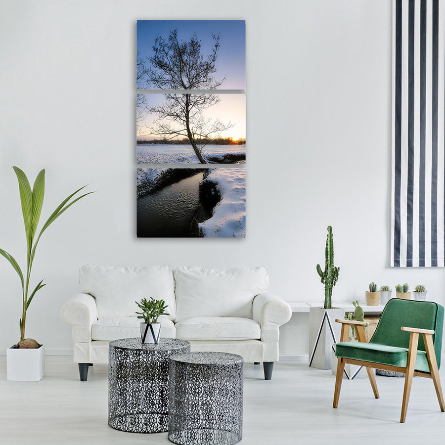 waters nature reflection landscape Vertical Canvas Wall Art