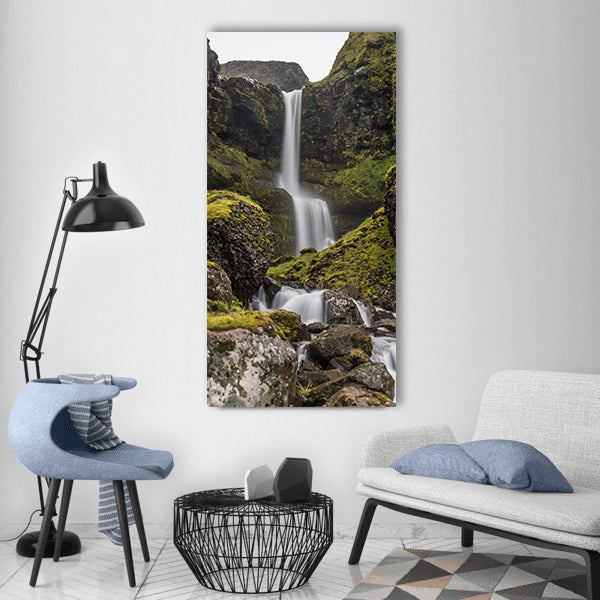 Waters ature waterfall river sky Vertical Canvas Wall Art