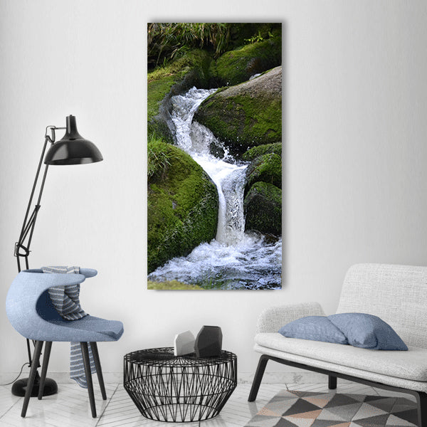 Waters waterfall river nature Vertical Canvas Wall Art