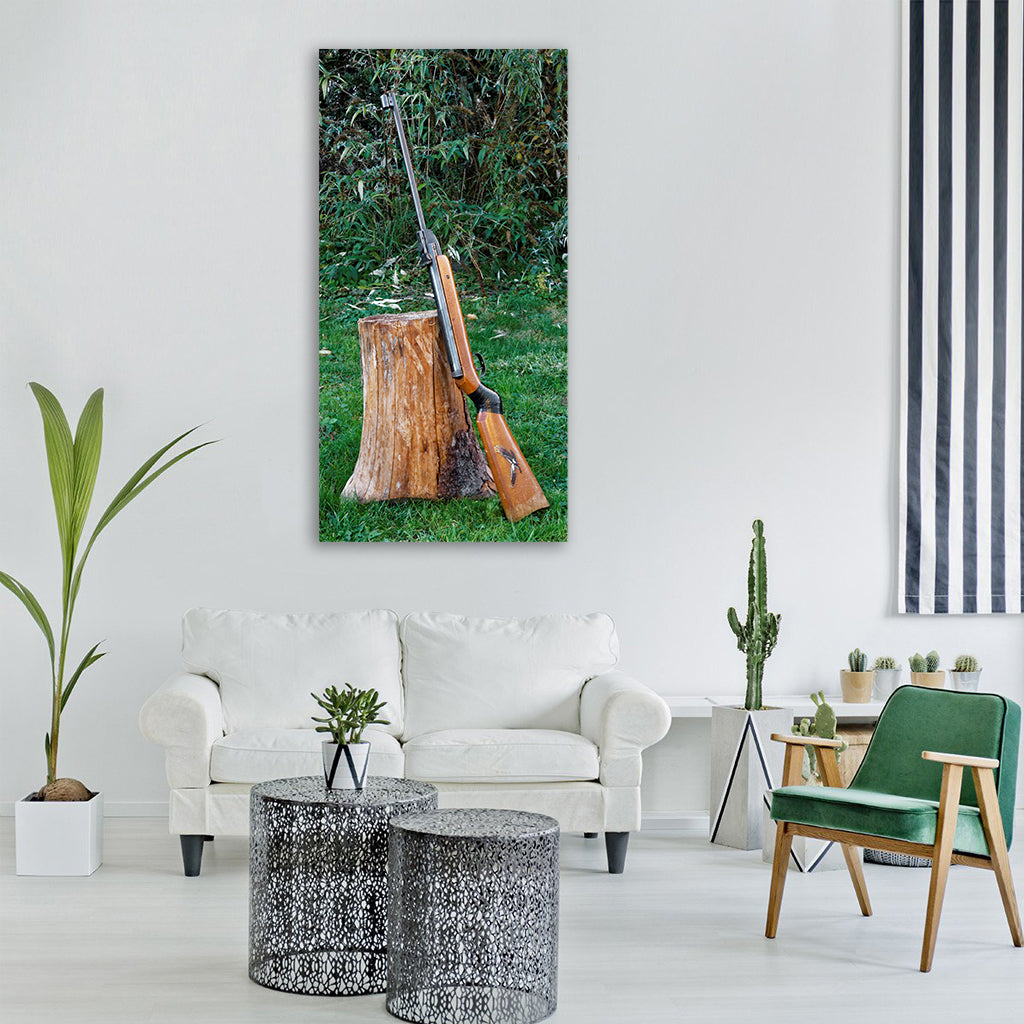 weapon rifle shoot objectives Vertical Canvas Wall Art