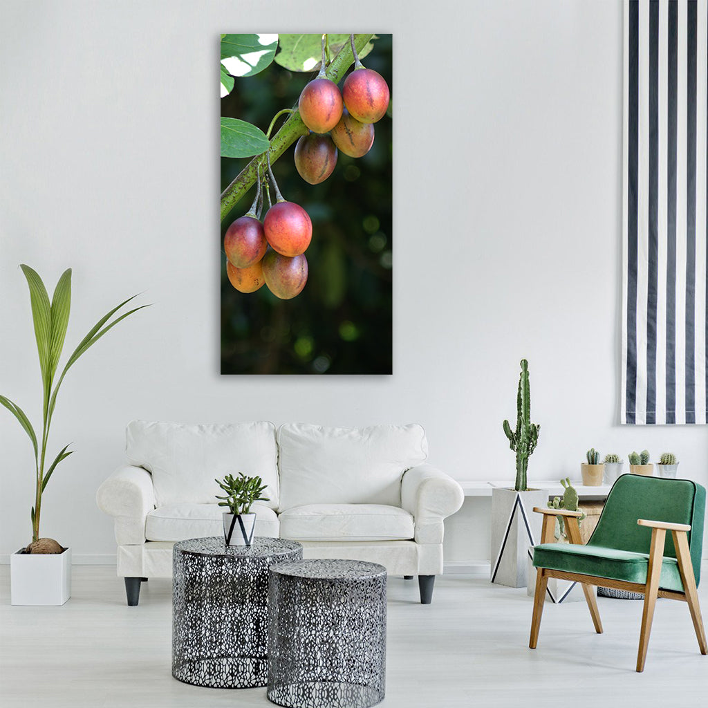 wild fruits tree fan jia red wild Vertical Canvas Wall Art