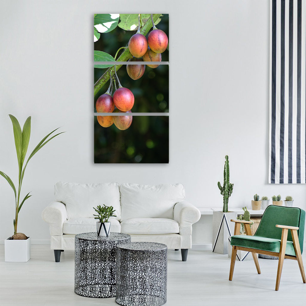 wild fruits tree fan jia red wild Vertical Canvas Wall Art