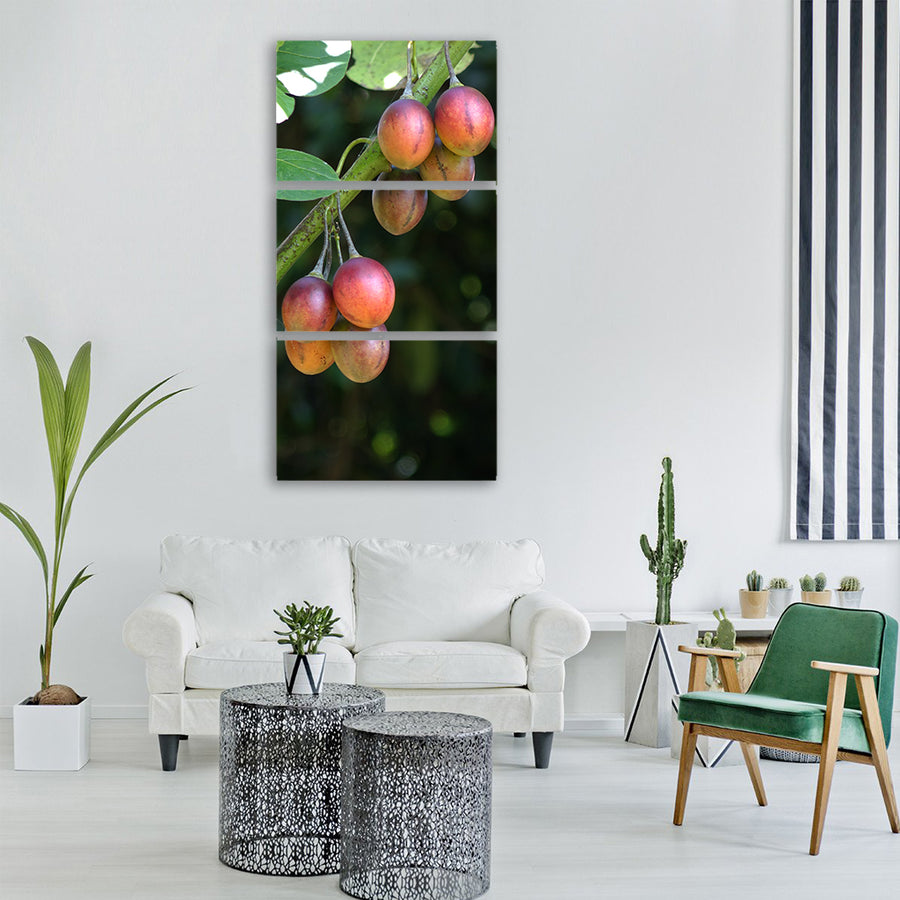 wild fruits tree fan jia red wild Vertical Canvas Wall Art