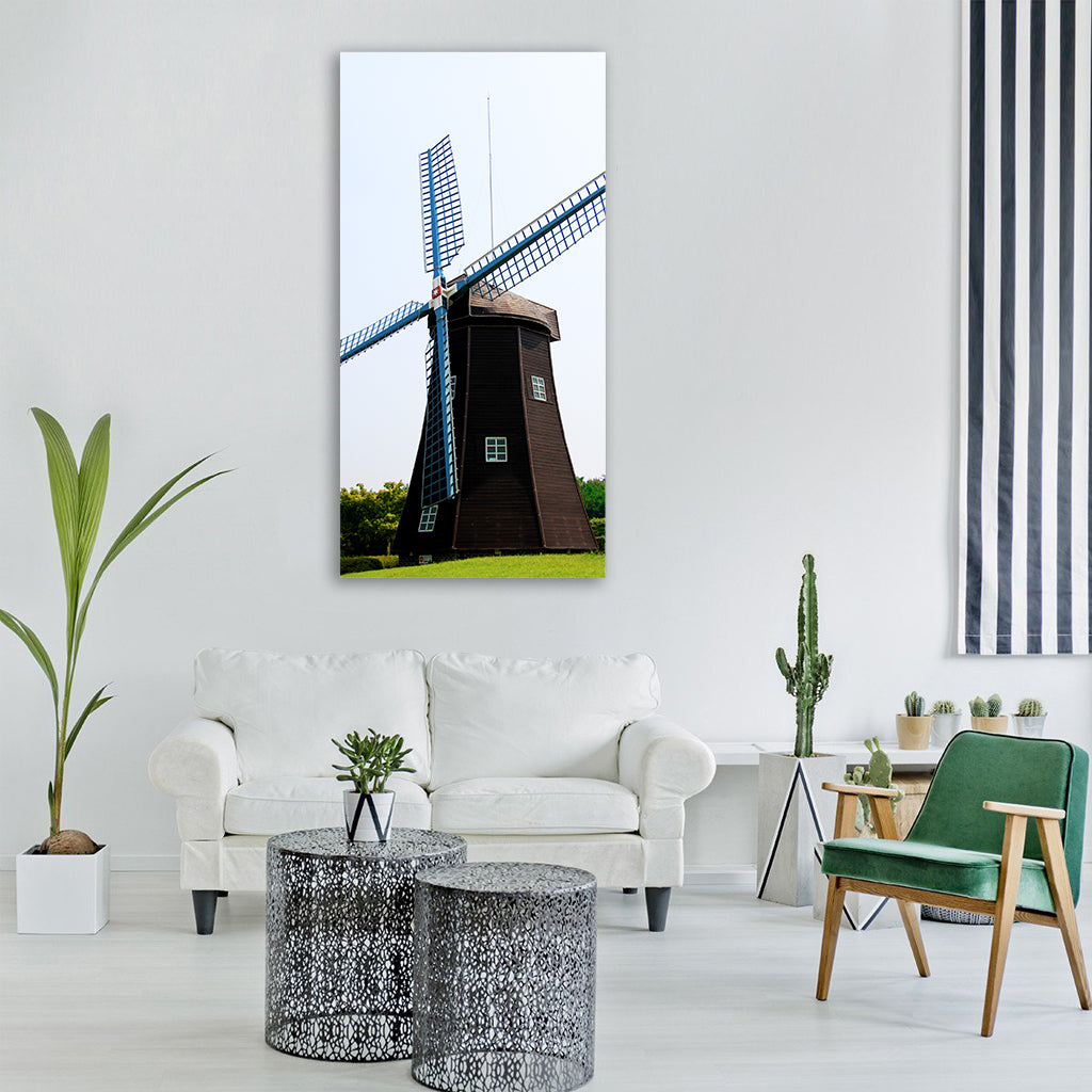 windmill holland energy country Vertical Canvas Wall Art