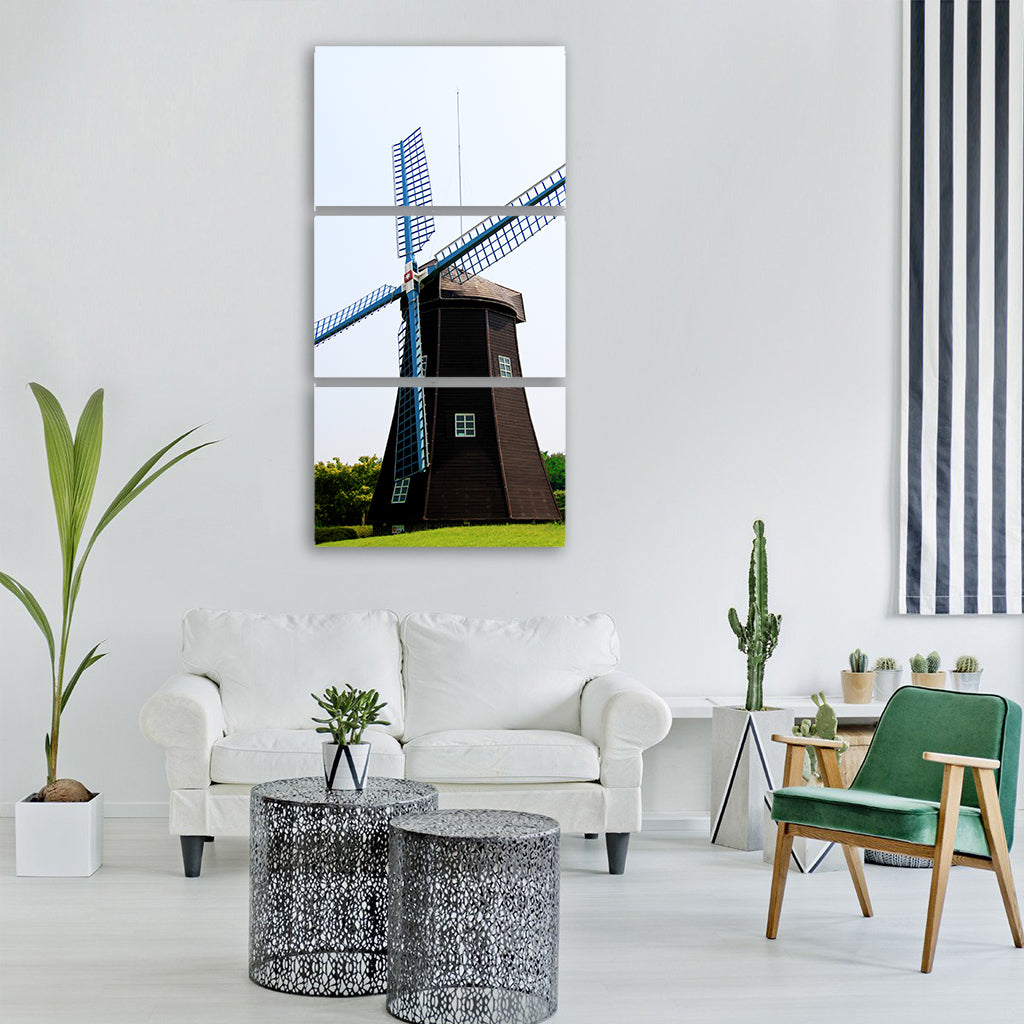 windmill holland energy country Vertical Canvas Wall Art