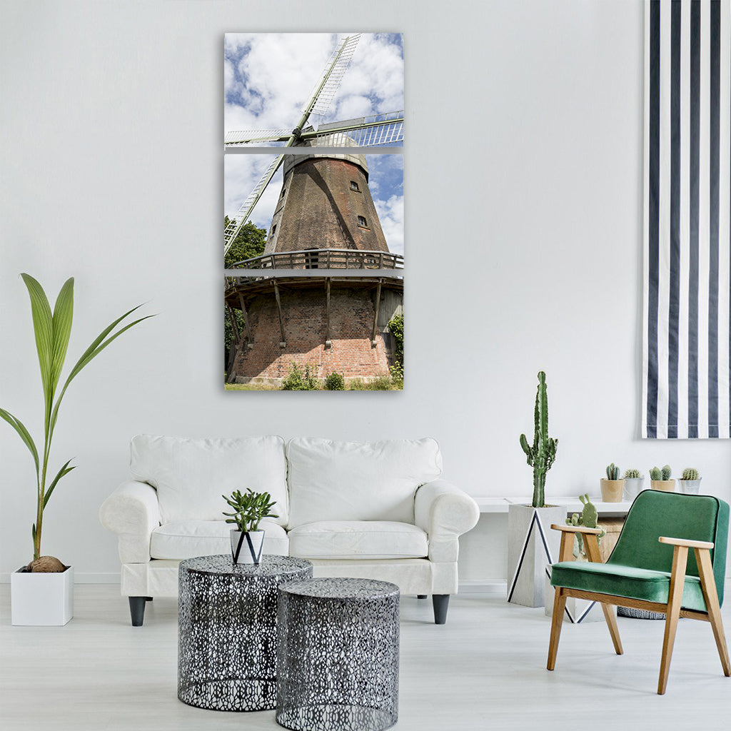 windmill summer mill sky sun Vertical Canvas Wall Art