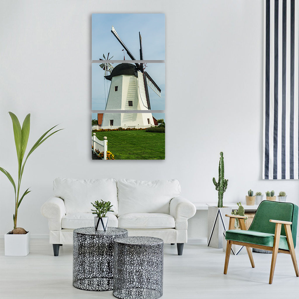 windmill garden house fence Vertical Canvas Wall Art