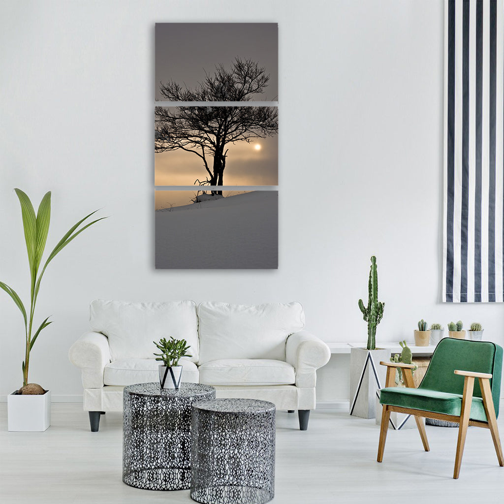 winter snow tree snow landscape Vertical Canvas Wall Art