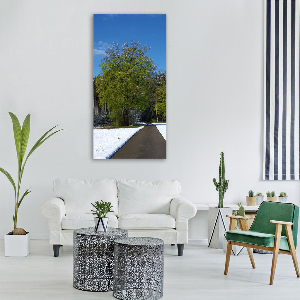 winter spring burglar opposites Vertical Canvas Wall Art