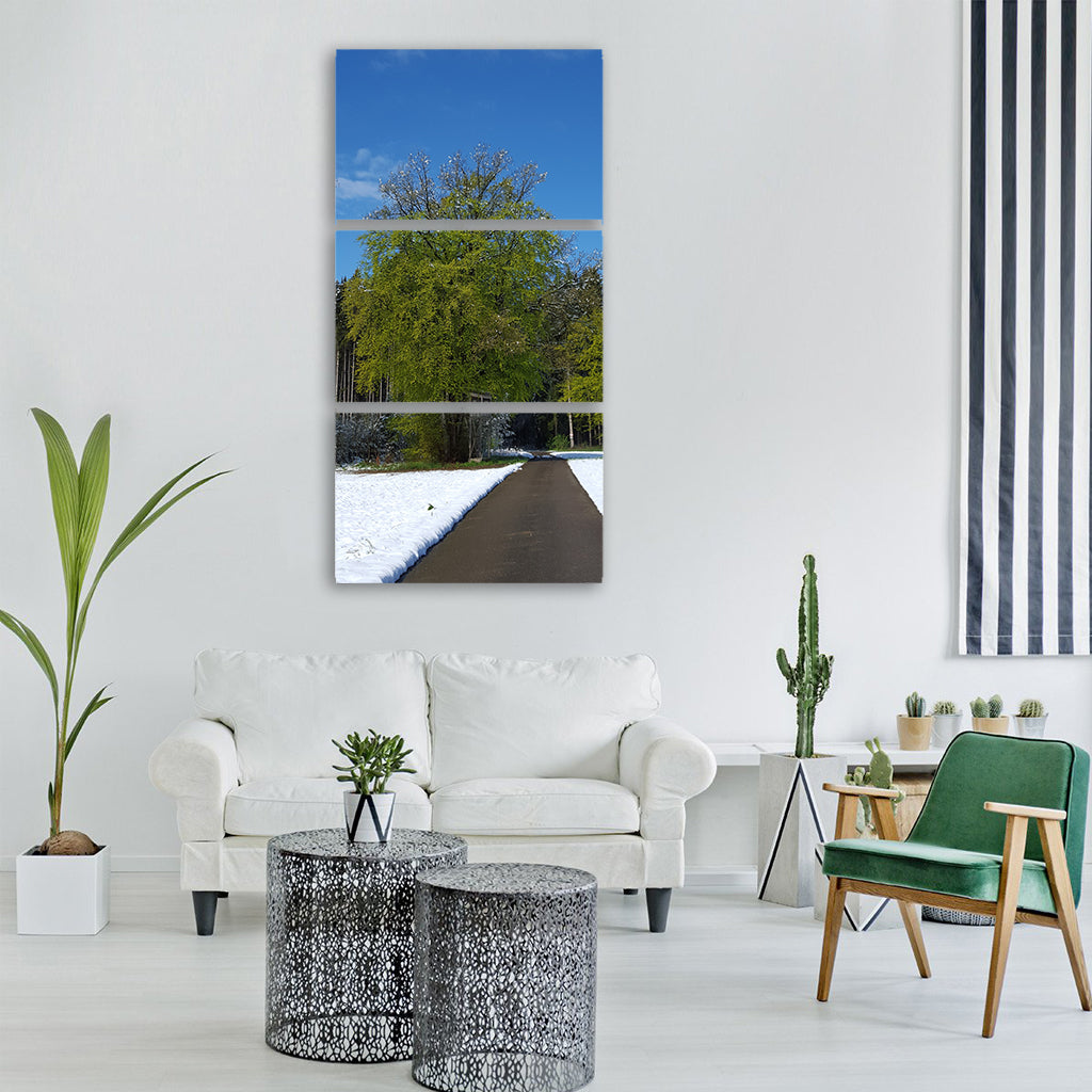 winter spring burglar opposites Vertical Canvas Wall Art