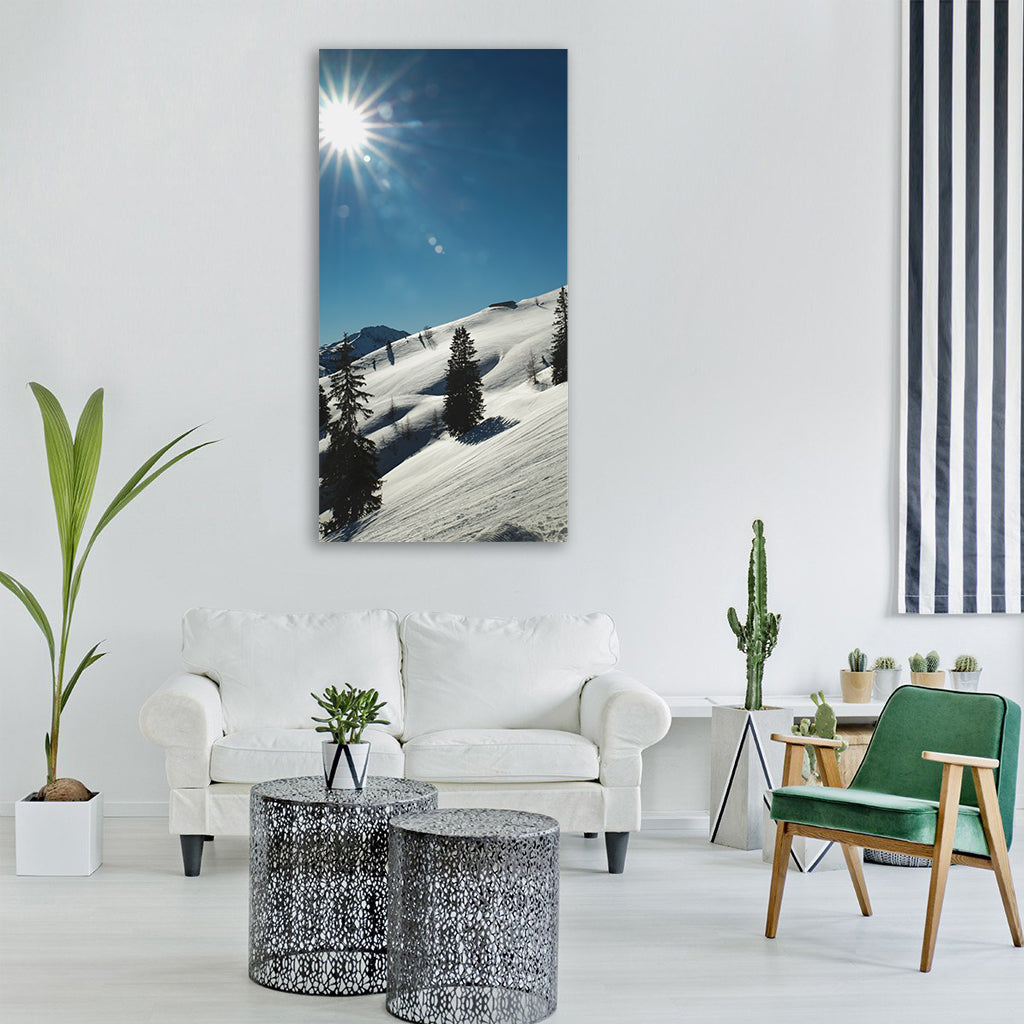 wintry snow nature snowy white Vertical Canvas Wall Art