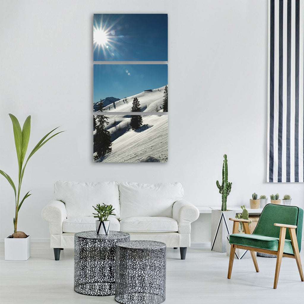 wintry snow nature snowy white Vertical Canvas Wall Art
