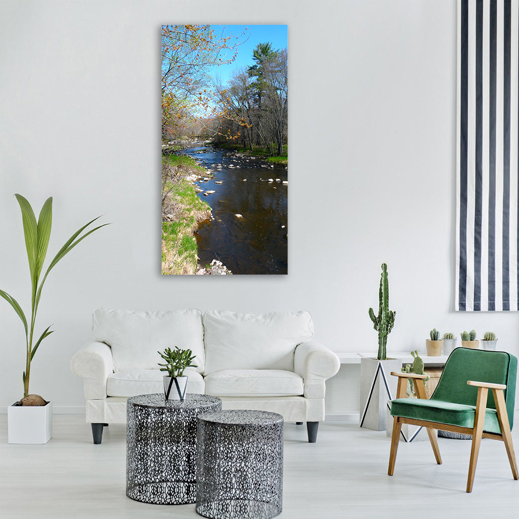 wisconsin river water shoreline Vertical Canvas Wall Art
