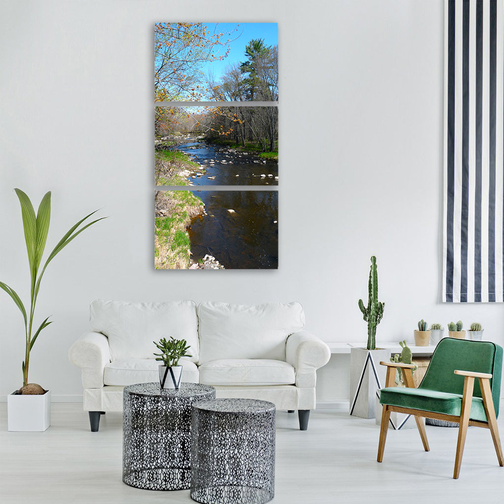 wisconsin river water shoreline Vertical Canvas Wall Art