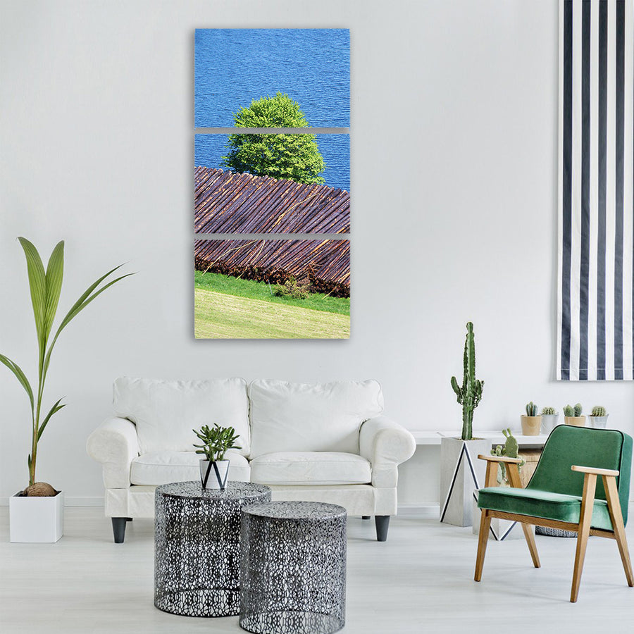 wood tree trunks logging tree Vertical Canvas Wall Art