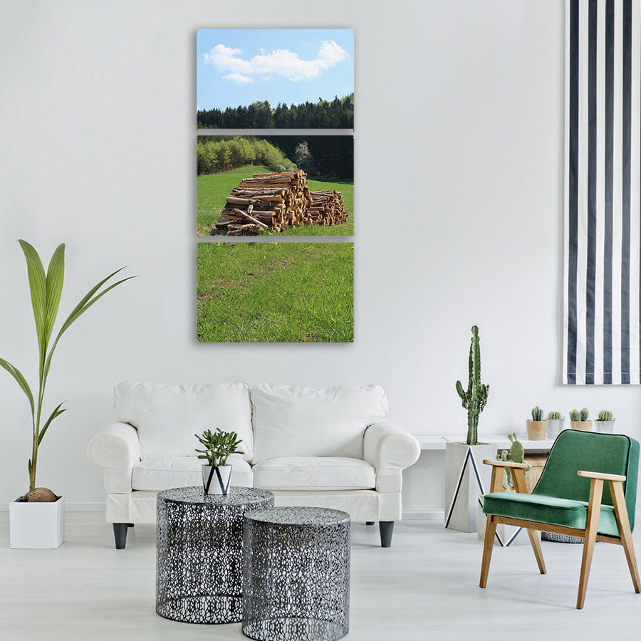 wood grass tree nature landscape Vertical Canvas Wall Art