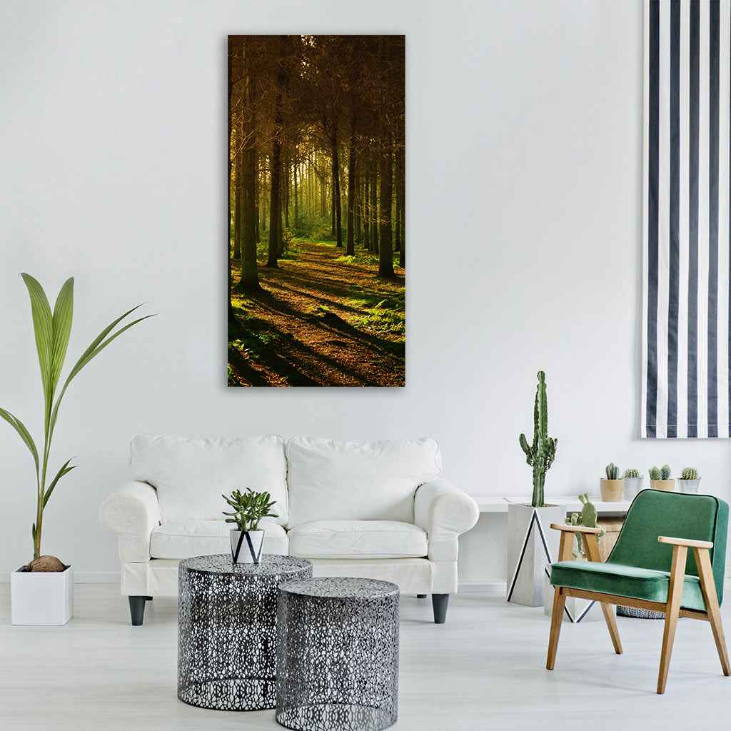 woods forest nature landscape tree Vertical Canvas Wall Art