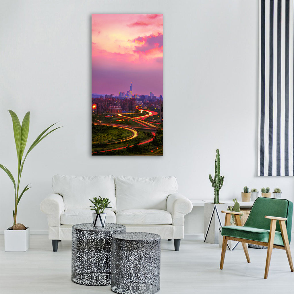 xizhi taipei taiwan the evening sun Vertical Canvas Wall Art