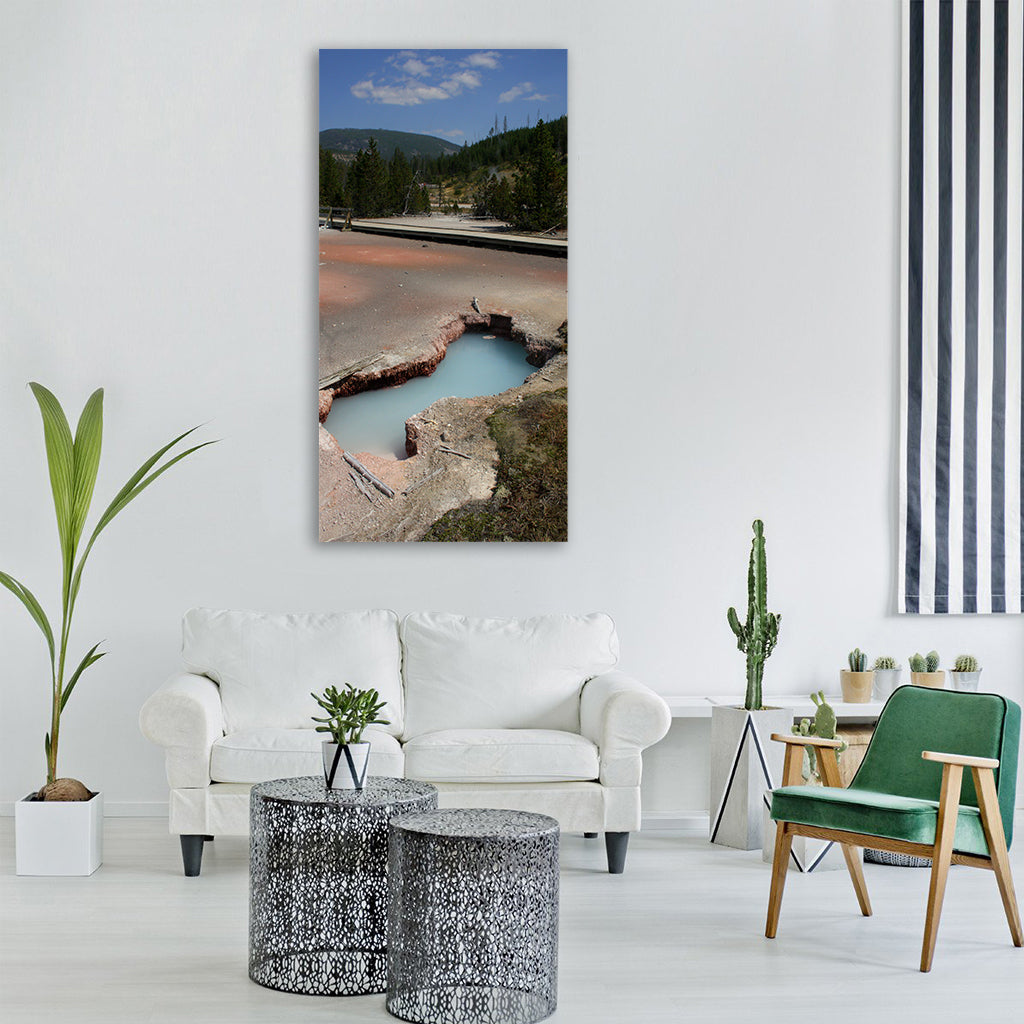 yellowstone national park hot spring Vertical Canvas Wall Art