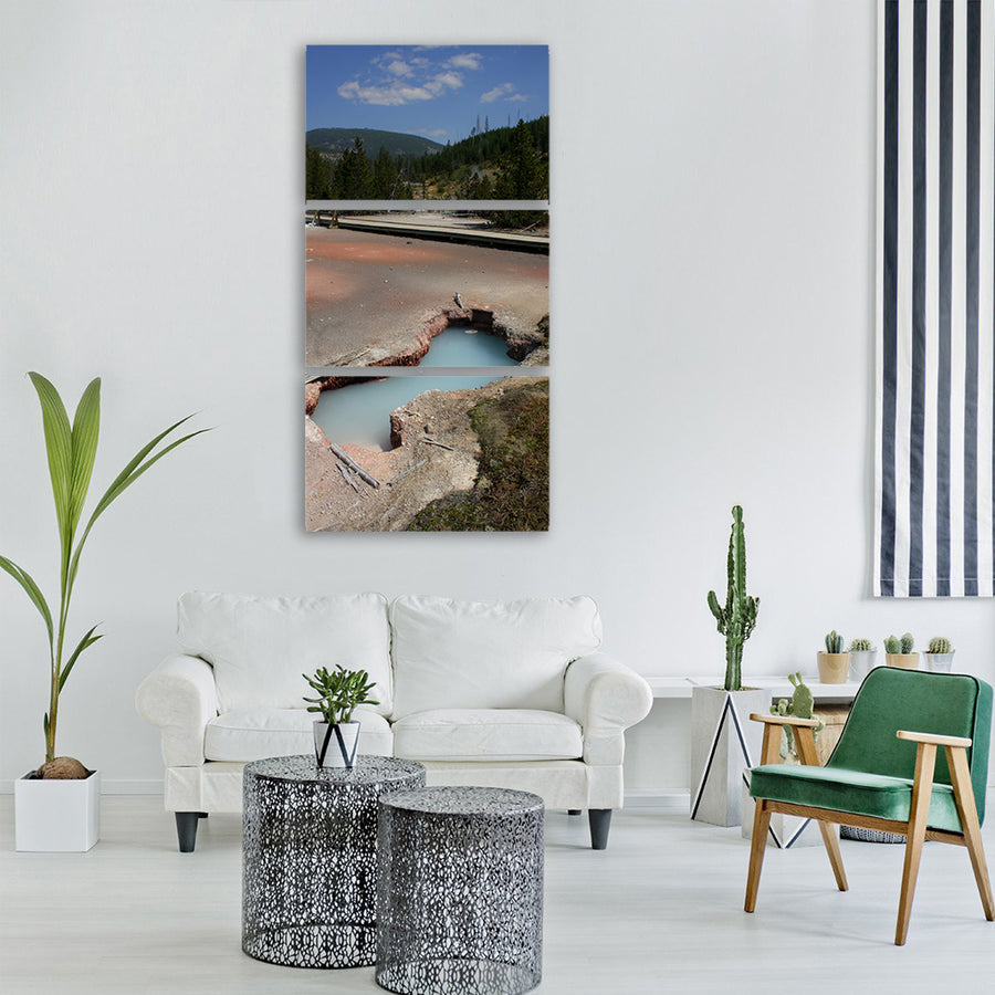 yellowstone national park hot spring Vertical Canvas Wall Art