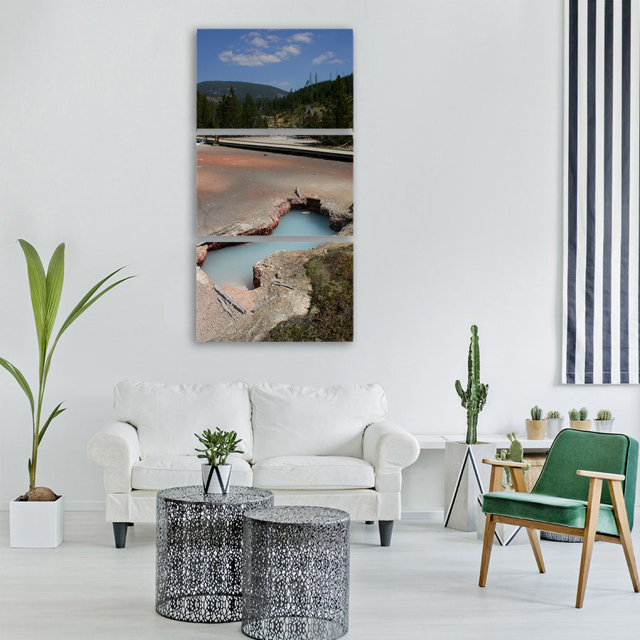 yellowstone national park hot spring Vertical Canvas Wall Art