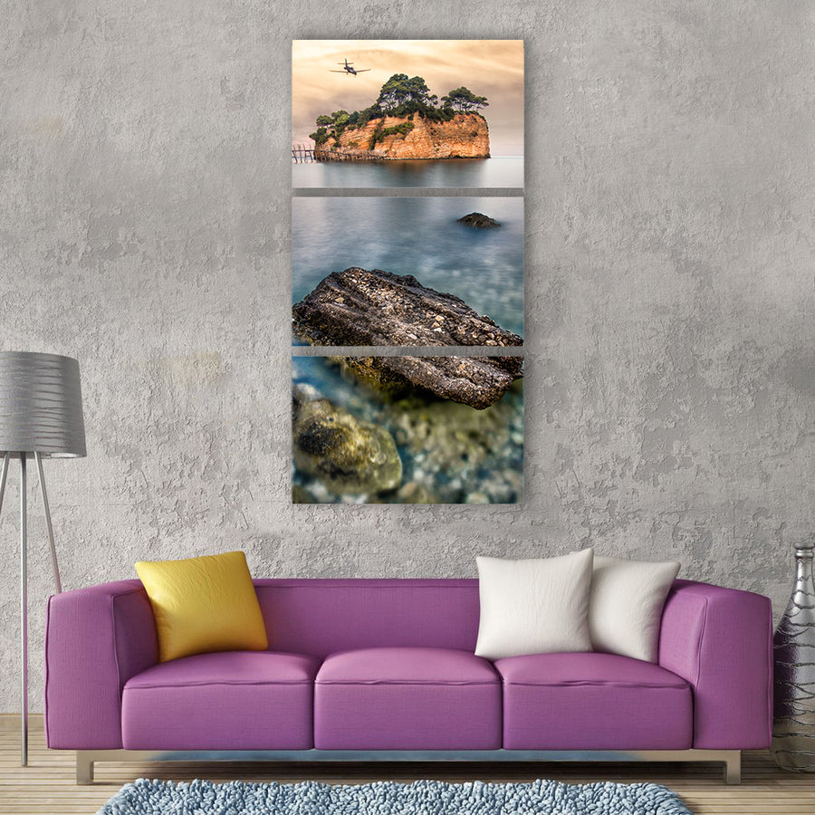 Zakhyntos greece beach sea nature Vertical Canvas Wall Art