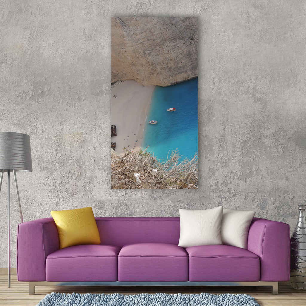 Zante shipwreck beach august Vertical Canvas Wall Art